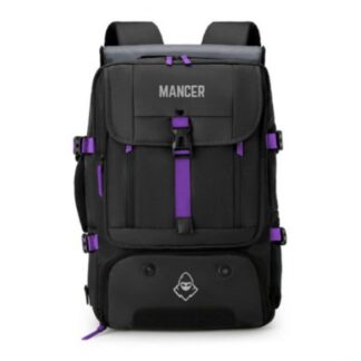 MOCHILA MANCER KAIROS, PRETO E ROXO, MCR-KROS-BL01 - DESCONTADO EM FOLHA